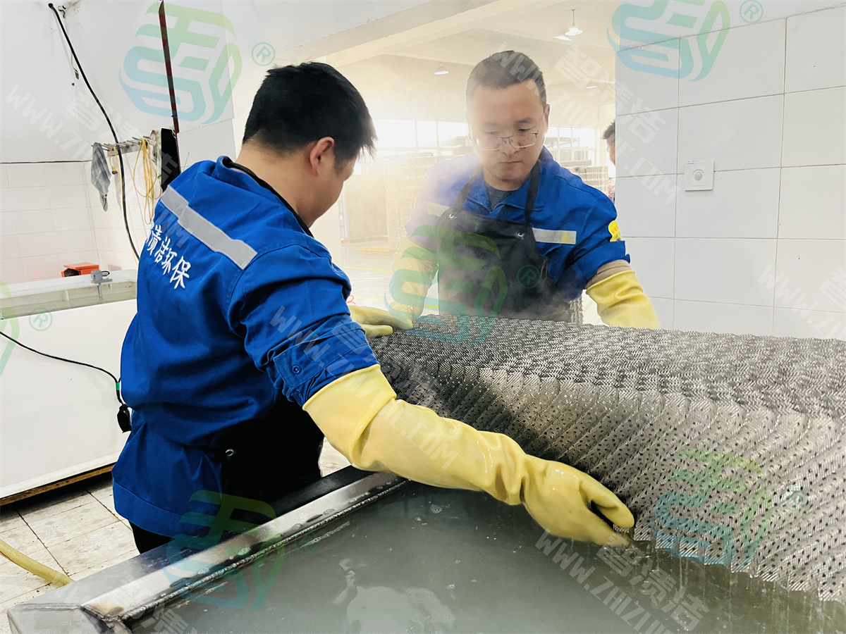 智渍洁在重庆长寿某工厂填充物料清洗获得夸赞